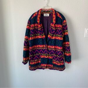 Vintage DWSF 80’s Aztec Southwestern Fleece Coat